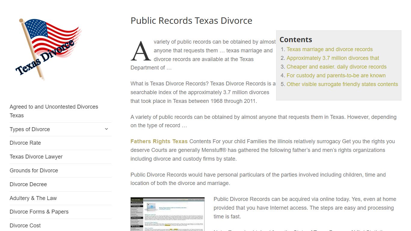 Public Divorce Records Texas